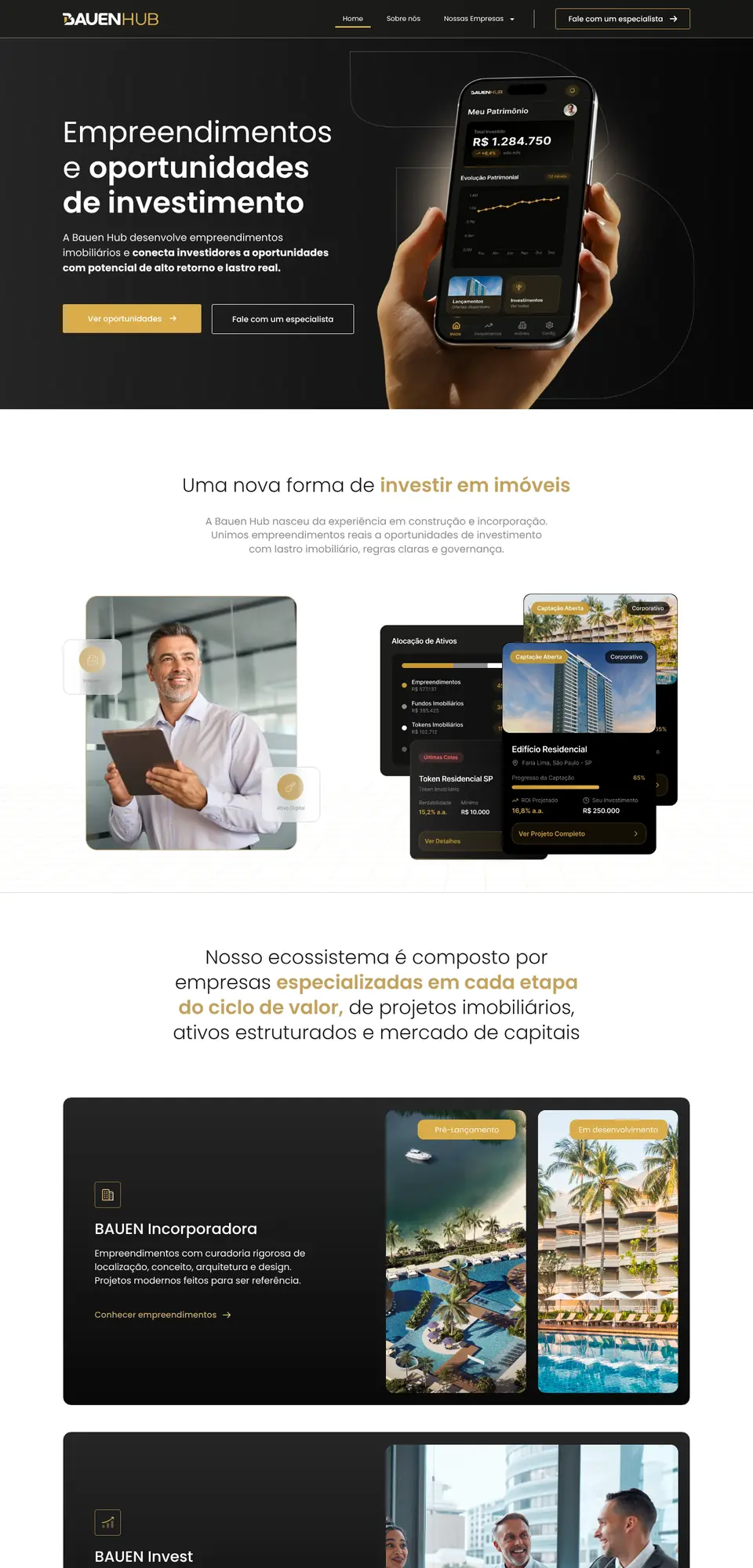 Site Bauen Hub, criado pela Boutiq
