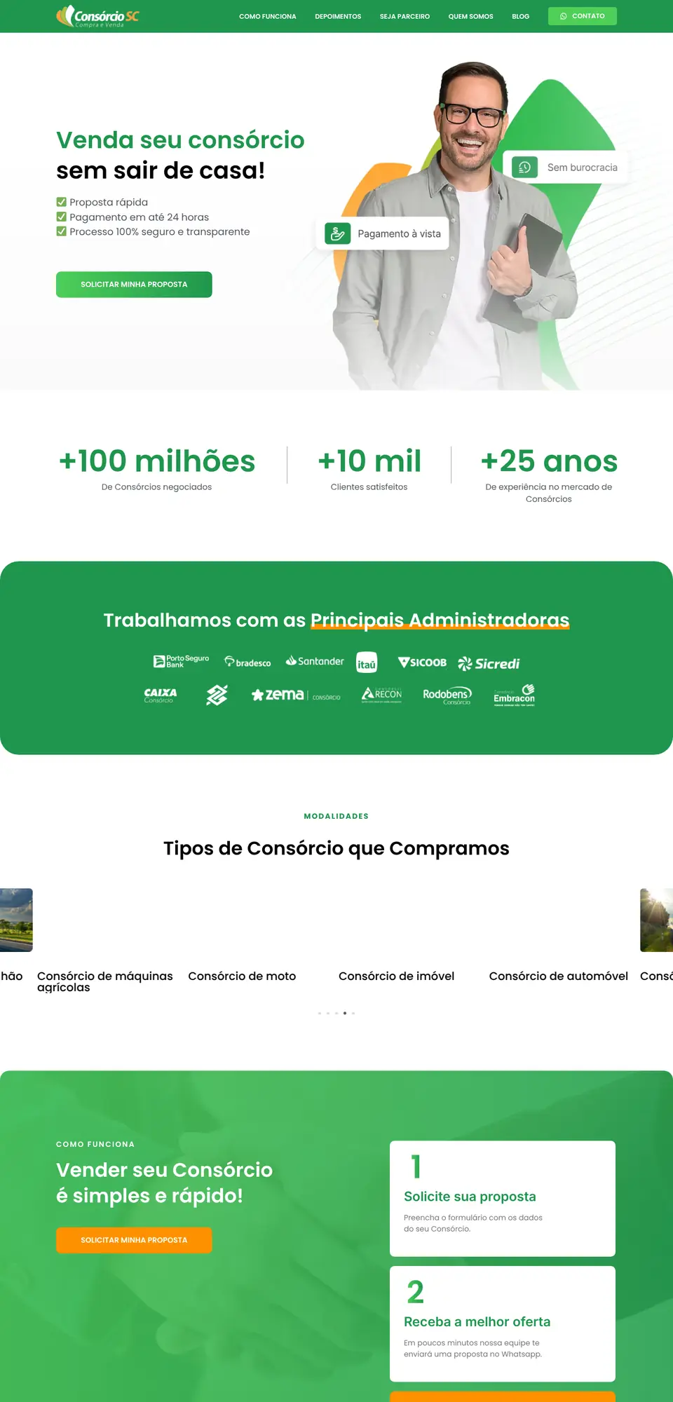 Site Consórcio SC, criado pela Boutiq