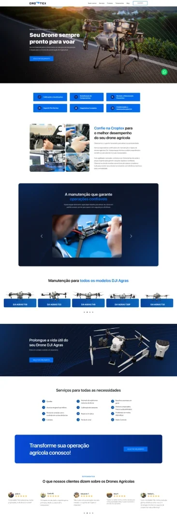 Site Croptex, criado pela Boutiq