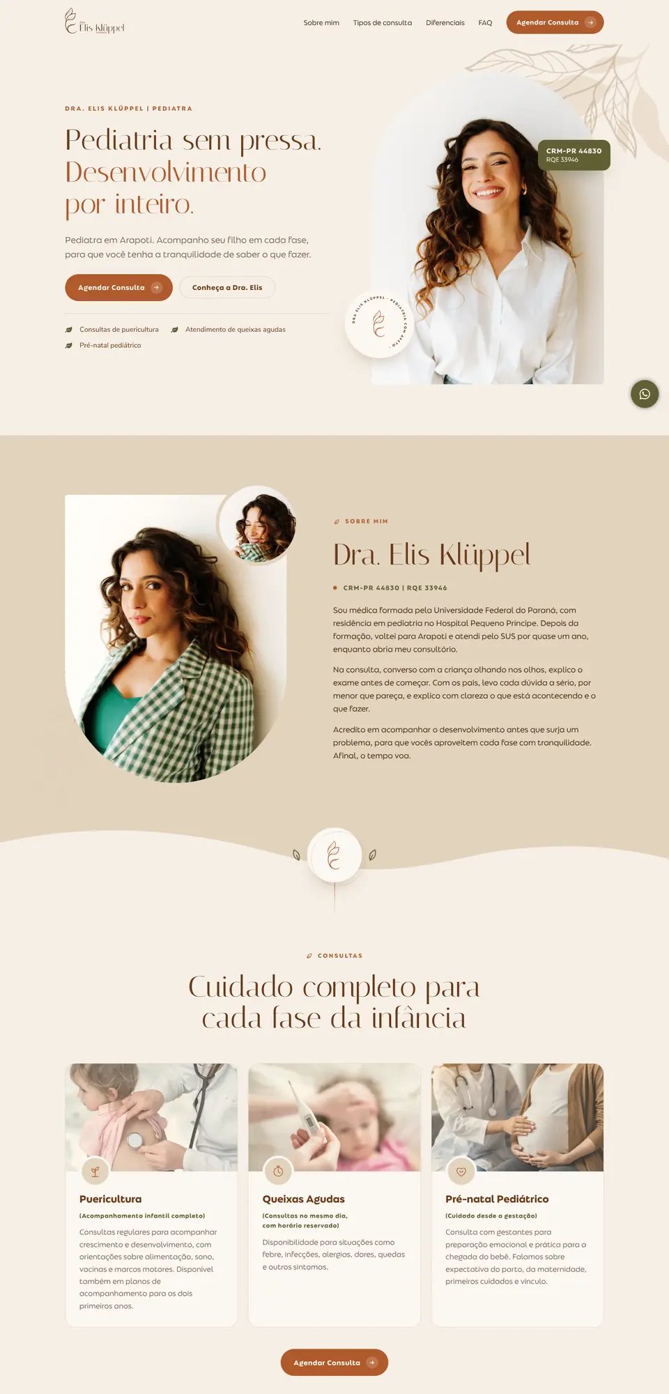 Site Dra. Elis Pediatra, criado pela Boutiq